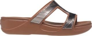 Papuci Crocs Monterey Metallic Slip-On Wedge Bronz - Bronze - imagine 5